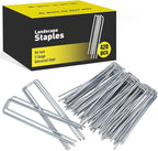 HongWay 420pcs 6 Inch Landscape Staples Galvanized Garden Stakes, 11 Gauge U-Shaped Sod Pins Yard Ground Staples for Landscaping Fabric Tent Lawn Truf Fence Irrigation Tube