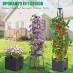 2-Pack Tomato Planter with Trellis, 57" Self-Watering Raised Garden Bed Planter Box, Tomato Cages for Indoor & Outdoor Climbing Plants, Vines, Vegetables, and Flowers (57x9.8x9.8IN)