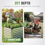 INNO STAGE 8x3x2ft Galvanized Raised Garden Bed, Raised Garden Bed Kit-Metal Planter Box Outdoor, Planting for Vegetables, Fruits, Herbs, Flowers, Silver