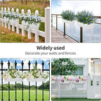 Railing Planters Outdoor Balcony 16 Inch Deck Over The Railing Planter Boxes Hanging Planters for Fence Flower 5 Pcs (White)