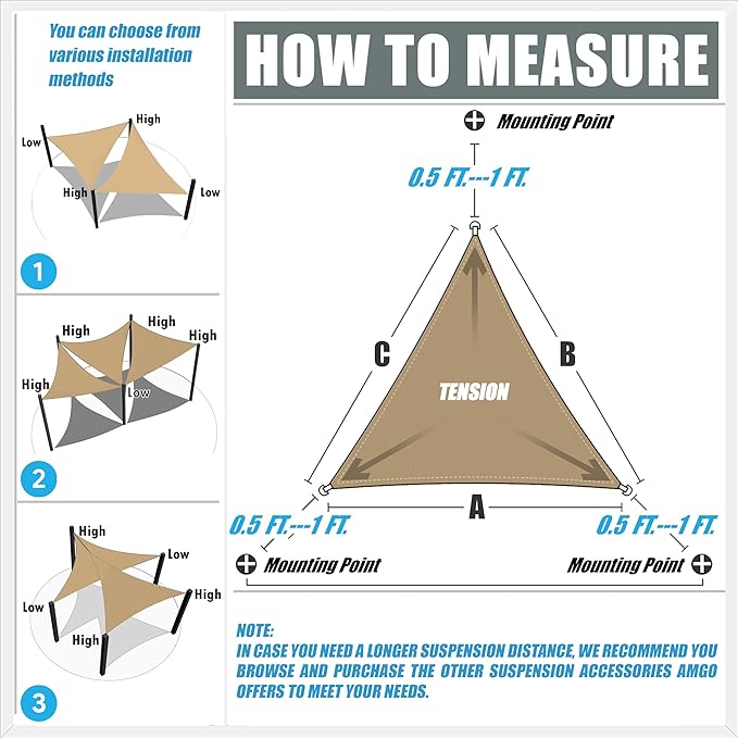 Amgo Custom Size 12' x 23' x 25.9' Red Right Triangle Sun Shade Sail UPF50+ AGTAPRT12, Order to Make Canopy Awning, 95% UV Blockage, Water & Air Permeable, Commercial Standard (We Customize)