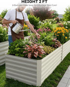 Garvee 6x3x2ft Galvanized Raised Garden Bed Outdoor,Rust-Resistant Raised Garden Beds for Gardening, Easy Assembly Outdoor Garden Box & Planters, Beige