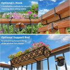 Y&M 30 inch Window Planter Box 4Pcs Iron Window Deck Railing Planter with Coco Liner, Metal Horse Troughs Fence Planter for Outdoor Balcony Rail Fence Porch Patio