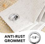 H.VERSAILTEX Sliding Door Curtains, Linen 100% Blackout Curtains Durable Thick Textured Linen Look Patio Door Curtain Anti Rust Grommet Extra Wide Window Drapes, W100 x L96 inch- Ivory