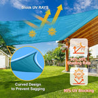 SUNLAX Sun Shade Sail 10' x 15' Turquoise Blue Rectangle Canopy Sail Shade Cover UV Block Permeable Sunshade Outdoor for Patio Backyard Deck Pergola (We Make Custom Size)