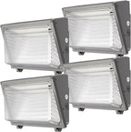 Glass Lens Wall Pack: 120W Outdoor LED Wall Lights 4Packs - 18000lm LED Wall Pack with photocell for Yard Entryways Walkways UL Listed