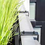 Veradek Block Series Railing Planter - Rectangular Flower Box for Outdoor Balcony/Fence | Durable All-Weather Use with Adjustable Brackets | Modern Décor for Flowers, Succulents, Hanging Plants