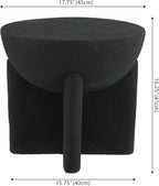 JONATHAN Y TBL1109A Brady 16.25" Minimalist Modern Drum Indoor/Outdoor Accent Table Contemporary, Mid-Century, Art Deco, Bohemian, Patio, Garden, Bathroom, Living Room Black Frosted
