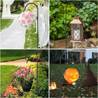 FEED GARDEN Adjustable 32 Inch Shepherd Hooks Thick Rust Resistant Steel Shepard Hooks for Outdoor Hanging Lanterns, Bird Feeders, Solar Lights, Weddings Decor 4 Pack