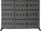 Oakland Living 6 ft. X 4 ft. Black Freestanding Metal Privacy Screen Room Divider