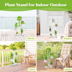 iDavosic.ly 3 Tier Plant Stand Indoor Outdoor, Tiered Corner Multiple Flower Pot Holder Shelf, Metal 28 Inch Tall Display Rack for Patio Porch Living Room Garden Balcony Bedroom, White