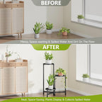 3 Tier Plant Stand Indoor, Tiered Plant Stand Outdoor for Multiple Plants, Corner Plant Shelf for Patio Balcony Porch Garden Living Room House, Black