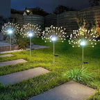 YOTOZU 4 PCS Solar Firework Light, Outdoor Solar Garden Decorative Lights 120 LED Powered 40 Copper Wires String DIY Landscape Light for Walkway Pathway Backyard Parties Perfect Gifts(Cool White)