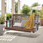 VEVOR Outdoor Wooden Porch Swing, 880lbs 4.5FT Heavy Duty Haning Porch Swings Bench Chair for Patio, Garden and Courtyard