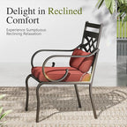 Sophia and William Outdoor Patio Dining Set for 6, Outdoor Table and Chairs, Removable Red Seat Cushions, 4 Fixed，2 Swivel Chairs, 60" Black Patio Dining Table,Red