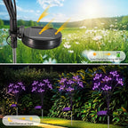 Solar Garden Lights 2 Pack Waterproof Solar Swaying Starburst Light Outdoor Lights for Yard Patio Walkway Pathway Party Wedding Christmas Decoration, Purple