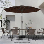 AreShark 9 FT Patio Umbrella for Outdoor, Outdoor Table Umbrella with Push Button Tilt and Crank, Outdoor Patio Umbrellas with 8 Sturdy Ribs for Market, Garden, Pool (Brown)