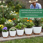 montresor 5-Pack Self-Watering Planters with Wick & Reservoir (5/5.5/6/6.5/7 Inch) – Plastic Indoor Pots with Drainage, White Flower Pot for Violet, Herb