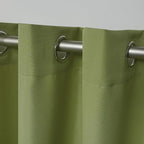 NICOLE MILLER NEW YORK Canvas Indoor/Outdoor Grommet Top Curtain Panel Pair, 54"x96", Green Apple