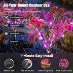 Neporal Solar Garden Lights, 4PK Purple Phalaenopsis Solar Flowers Outdoor Waterproof, Solar Lights Outdoor Decorative for Garden, Yard Decor,