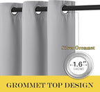 NICETOWN Blackout Curtain Drape for Bedroom - Light Reducing Thermal Insulated Solid Grommet Room Darkening Window Curtain for Living Room (1 Piece, W66 x L66, Silver Grey)