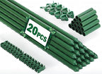 Garden Stakes 20 Pack, 16 Inch Plastic Coated Metal Tomato Stakes, DIY 4ft 5ft 6ft 7ft Plant Support Stakes with 14 Connectors 14 Rotatable Clips 14 Plant Clips for Indoor Outdoor Vegetables
