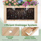 Giantex Wooden Raised Garden Bed with Arched Trellis Set 2, 48” Fir Wood Outdoor Elevated Planter Box Privacy Screen w/Drainage Hole, Vertical Garden Bed for Climbing Plants, Patio Balcony Backyard