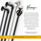 Kenney KN90001 1" Weaver Indoor/Outdoor Rust-Resistant Curtain Rod, 72-144", Black