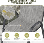 UDPATIO Patio Chairs Set of 6, Stackable Outdoor Dining Chairs for All Weather, Outdoor Furniture with Breathable Textilene Fabric, 350LBS Capacity, for Garden, Backyard, Deck (Light Grey)