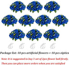 Artificial Flowers: Royal Blue Faux Silk Rose Balls with Zip Ties