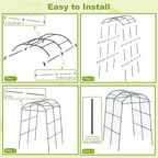 Miory Garden Arch Trellis for Climbing Plants Outdoor, Metal Plants Support Trellis for Climbing Vine Tomato Vegetable Flower Fruit, Cucumber Trellis for Raised Bed (71 x 83 Inch)