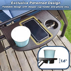 3 Seat Outdoor Porch Patio Swing with Stand 800lbs 2-in-1 Convertible Swing Bed with Adjustable Canopy & Removable Cushion for Yard Garden Deck (Blue, Round Tube)