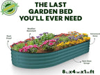 Plant & Plot Galvanized Raised Garden Beds Outdoor // 8×4×1 ft (2-Pack) Planter Raised Beds for Gardening, Vegetables, Flowers // Large Metal Garden Box // Patented Tool-Free Design (Turquoise)