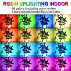 5W RGBW Landscape Lights, 16 Color Changing Spotlight 110V 120V Outdoor Landscape Lighting with Remote for Yard Garden Pathway(2 Pack with Base and Stake)