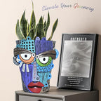 Abstract Face Planter Pots for Plants,Hand-Painted Colorful Flower Pots with Drainage,Indoor Outdoor Garden Decor Gift(Eclectic,Large)