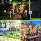 Solar Dandelion Lights Outdoor Decorative: 6 Pack Garden Lights Solar Powered - Waterproof Colorful Flower Light Decor for Yard Patio Porch Pathway Outside Lighting, Unique Gifts for Women