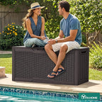 Deck Box 80 Gallon Dark Brown Resin Outdoor Storage