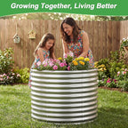 AHEONLAR 2 Pack 3x3x3ft Round Galvanized Raised Garden Bed Outdoor Metal Planter Bed Box for Vegetables Gardening