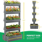 DoCred Vertical Wooden Raised Garden Bed, 5 Tier Upgraded Garden Planters Freestanding Wood Plant Stand Flower Rack Wooden Planter Box for Plants Herbs Flowers Vegetables Outdoor Indoor