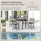 Outdoor Bar Table, 32" Square Patio Bar Height Counter Pub Table, Waterproof Aluminum Top, Weather Resistant, Balcony, Yard, Indoor or Outdoor Use, Slate Gray