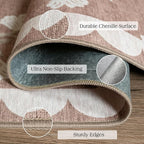 Outdoor Rug, 3x5 Tan Floral Entry Mat, Machine Washable