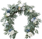 Artificial Eucalyptus Garland, 6 ft Dusty Blue Faux Silk Vine