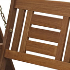 Furinno TIOMAN Porch Swing, Outdoor Hanging Wooden Swing with Stand in Teak Oil, Light Wood