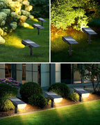 BAXIA TECHNOLOGY Solar Spotlights Outdoor Waterproof, 3 Lighting Modes Spot Lights Outdoor Solar Lights for Yard Pathway Driveway Landscape, Warm White, 4 Pack