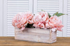 Wooden Planter Box, Whitewash with Plastic Liner l Garden Decor l Restaurant and Wedding Decorations l Wedding Bouquets, Table Centerpiece (12x4 Set of 4, Whitewash)