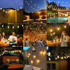 Brightever LED Outdoor String Lights 60FT with 32 Shatterproof ST38 Vintage Edison Bulbs, Outside Hanging Lights Waterproof for Patio, Porch, Deck, Garden, Backyard, Balcony, 2700K Dimmable
