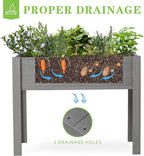 SoliWood Raised Garden Bed with Legs, 40x20x31'', Outdoor Wood Elevated Planter Box, Thick Legs, w/Liner