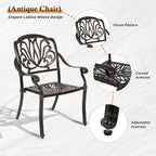 Cast Aluminum Outdoor Patio Dining Set, All Weather Outdoor Furniture Dining Set for Patio, Balcony, Lawn, Garden, Backyard (1 Square Table+ 4 Dining Chairs)