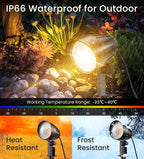 MEIKEE 7W 800LM Low Voltage Landscape Lighting, 12V 24V 2700K Warm White LED Landscape Lights IP66 Waterproof Outdoor Spot Lights for Garden Pathway Wall Tree Fence 2-Pack