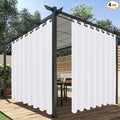 HolidayIdeas Extra Wide Outdoor Curtains for Patio Waterproof, 4 Panels - 110 x 95 Inch - Privacy & Light Filtering Curtains White Grommet Outside Curtains for Porch, Gazebo, Pergola, Backyard